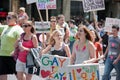 Young women at Seattle Gay Pride Parade Royalty Free Stock Photo