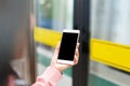 Young women shopping online on smartphone. business and modern lifestyle concept Royalty Free Stock Photo