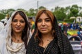 Young women of the Sikh religion in procession with traditional clothes