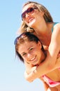 Young women on the summer beach