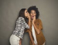 Young woman telling her friend some secrets Royalty Free Stock Photo