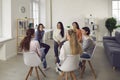 Women telling their stories, discussing life situations, working out solutions together Royalty Free Stock Photo