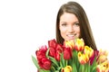 Young women with tulips