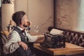 Young writer at the desk