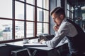 Young writer at work Royalty Free Stock Photo