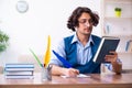 Young writer working on his new work Royalty Free Stock Photo