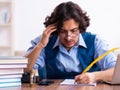 Young writer working on his new work Royalty Free Stock Photo