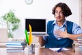 Young writer working on his new work Royalty Free Stock Photo