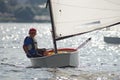 Young yachtsman in the race. Royalty Free Stock Photo