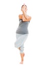 Young yoga female doing yogatic exercise Royalty Free Stock Photo