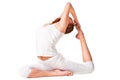 Young yoga female doing yogatic exericis