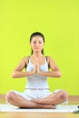 Young yoga female doing yogatic exericise Royalty Free Stock Photo