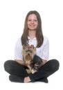 Young yorkshire terrier and teen