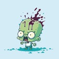 Young zombie boy. Halloween vector graphics. Illustration for a child.