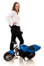 Youngster with her pocketbike