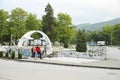 Youngsters in a skateboarding park in Bitola