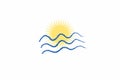 Sun sea wave logo, Royalty Free Stock Photo