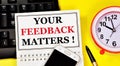 Your feedback matters. Text label in the contact Notepad.