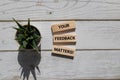 YOUR FEEDBACK MATTERS text on wooden blocks Royalty Free Stock Photo