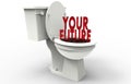 Your Future flushing down the toilet concept