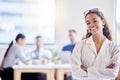 Your health is my priority. a young female doctor standing with her arms crossed in an office at work. Royalty Free Stock Photo