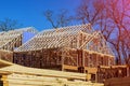 New residential construction house framing