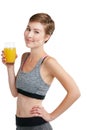 Your immune system deserves it. Studio portrait of a fit young woman holding a glass of orange juice against a white Royalty Free Stock Photo