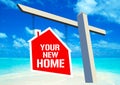 Your new home sign for Real Estate House. Royalty Free Stock Photo