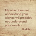 Your silence Buddha wood