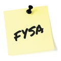 For your situational awareness acronym FYSA black marker written military initialism text, crucial current combat report Royalty Free Stock Photo