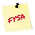 For your situational awareness acronym FYSA red marker written military initialism text, crucial current combat action environment Royalty Free Stock Photo