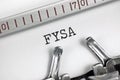 For your situational awareness acronym FYSA text macro closeup, typewriter typed written military initialism, crucial current Royalty Free Stock Photo