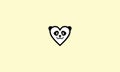 Love cute panda logo icon vector