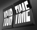 Your Time Words on Retro Clock Flip Tiles Personal Break Vacation