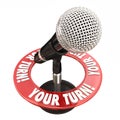 Your Turn Microphone Speak Opinion Give Feedback Words