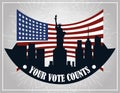 Your vote counts american city flag national, politics voting and elections USA, make it count Royalty Free Stock Photo