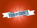 Your vote counts bright ribbon message Royalty Free Stock Photo