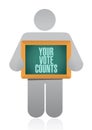 Your vote counts businessman communication