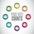 Your vote counts network diagram concept illustration