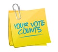 Your vote counts post it message concept illustration Royalty Free Stock Photo