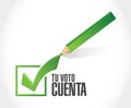 your vote counts in Spanish approval check mark message concept Royalty Free Stock Photo