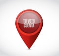 your vote counts in Spanish Pointer message concept Royalty Free Stock Photo