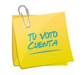 your vote counts in Spanish post it message concept Royalty Free Stock Photo