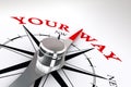 Your way conceptual compass rose Royalty Free Stock Photo