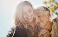 Youre more special to me than words could say. a happy senior woman spending quality time with her daughter outdoors. Royalty Free Stock Photo