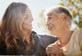 Youre still my golden girl. a happy senior woman spending quality time with her daughter outdoors. Royalty Free Stock Photo