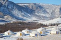 Yourt camp in the nature reserve Terelj, Mongolia Royalty Free Stock Photo