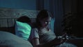 Youth addiction girl internet smartphone night