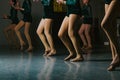 Youth Ballet Dancers Performing the Rehearsal in Red and White Tutu`s