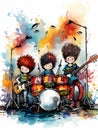 Youth Band - A Group Of Kids Playing Instruments Royalty Free Stock Photo